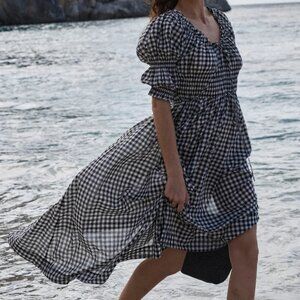 Doen Black and White Gingham Dress